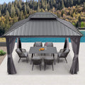 10ft X 13ft Alora Large Premium Outdoor Hardtop Aluminum Gazebo With Galvanized Steel Double Roof (SAK74826)