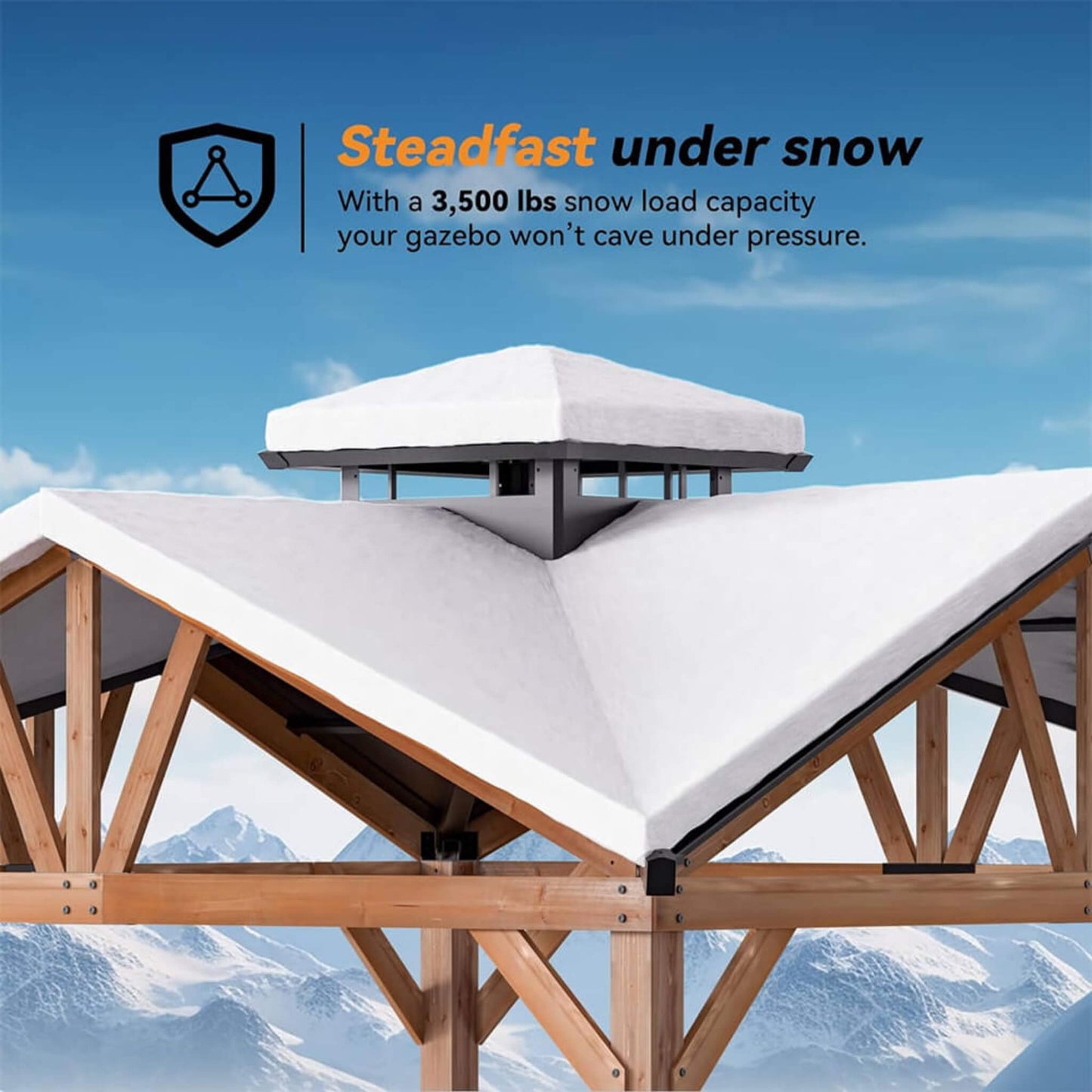 12ft X 12ft Alora Premium Outdoor Cedar Wood Hardtop Gazebo (SAK31864)