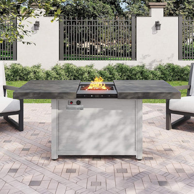 59-Inch 50K BTU Propane Fire Pit Table With Extendable Top (SAK71253)