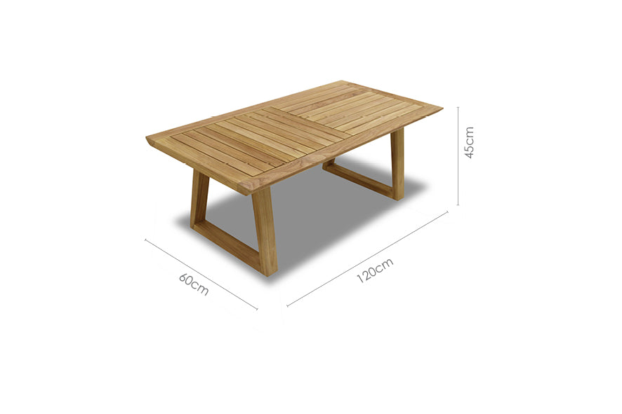 LifestyleGarden US Agate Rectangular Teak Outdoor Coffee Table