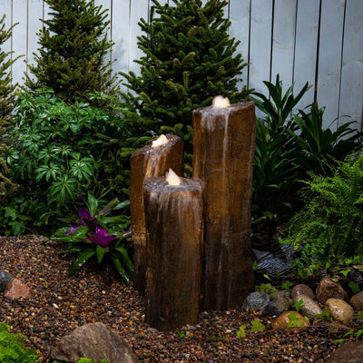 Faux Basalt Column Set of 3 Fountain Kit – 24″, 30″, 36″ H (61 ,76 ,91 cm)
