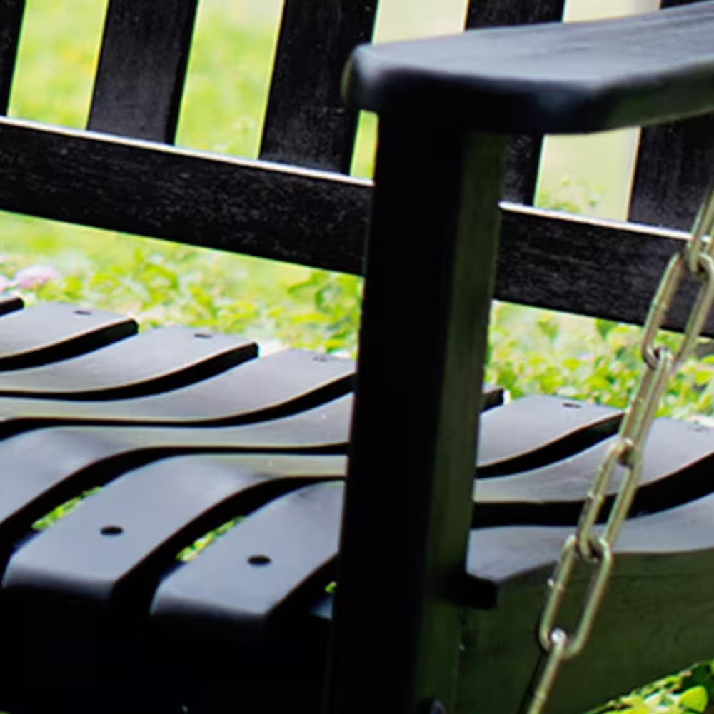 Thames Black Wood Porch Swing