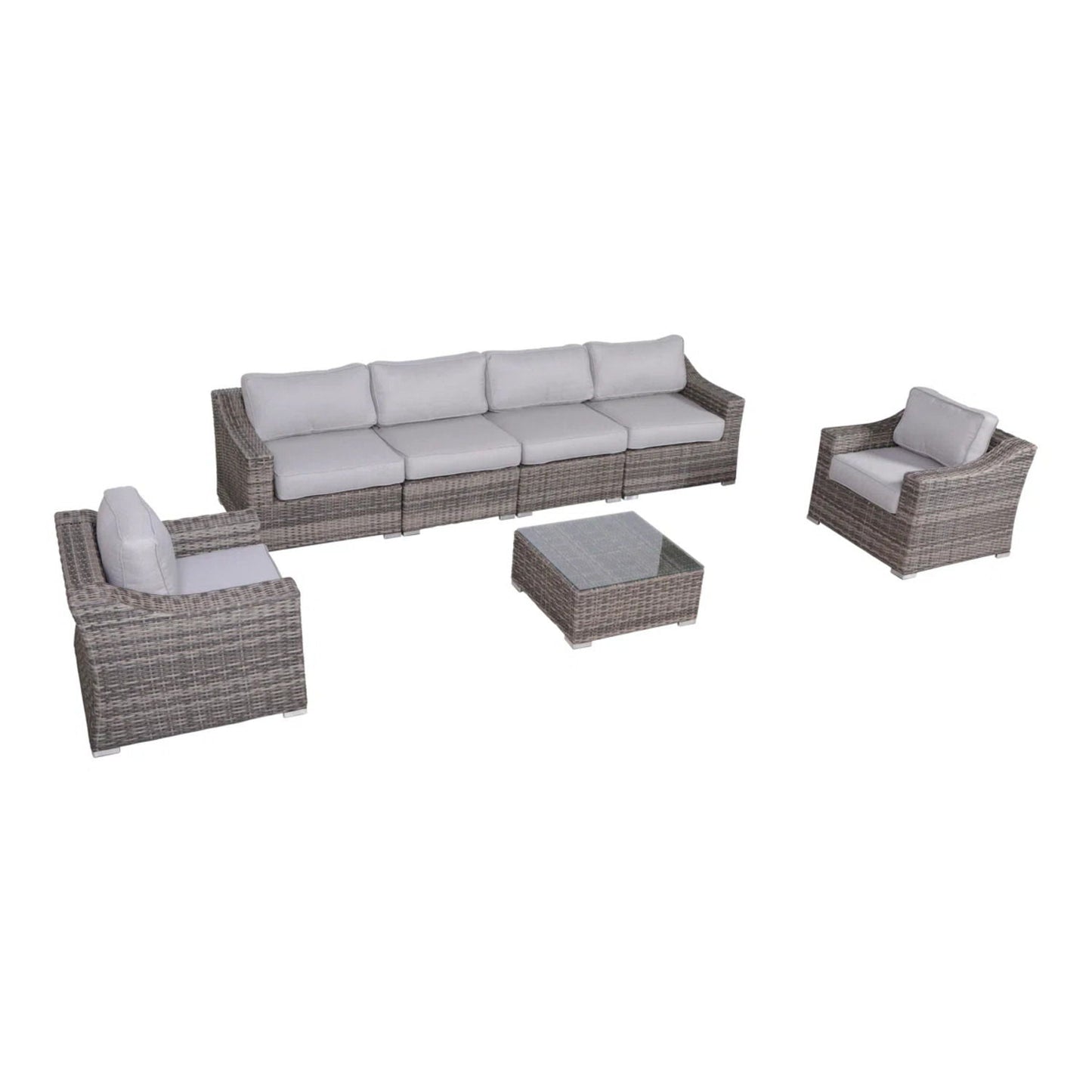 All-Weather Outdoor Wicker Patio Conversation Set with Cushions