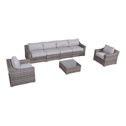 All-Weather Outdoor Wicker Patio Conversation Set with Cushions