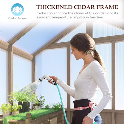 8ft X 16ft Large Heavy-Duty Outdoor Wooden Greenhouse (SAK18467)