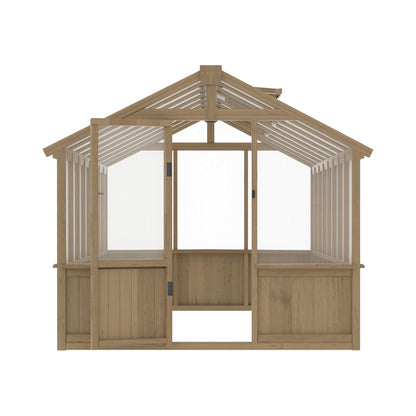 8ft X 16ft Large Heavy-Duty Outdoor Wooden Greenhouse (SAK18467)