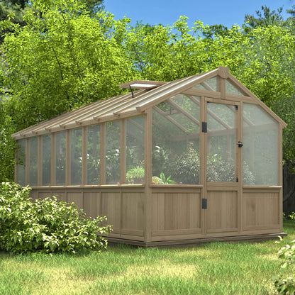 8ft X 16ft Large Heavy-Duty Outdoor Wooden Greenhouse (SAK18467)