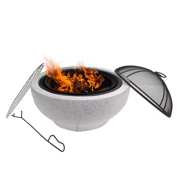Contemporary Wood round Burning Fire Pit