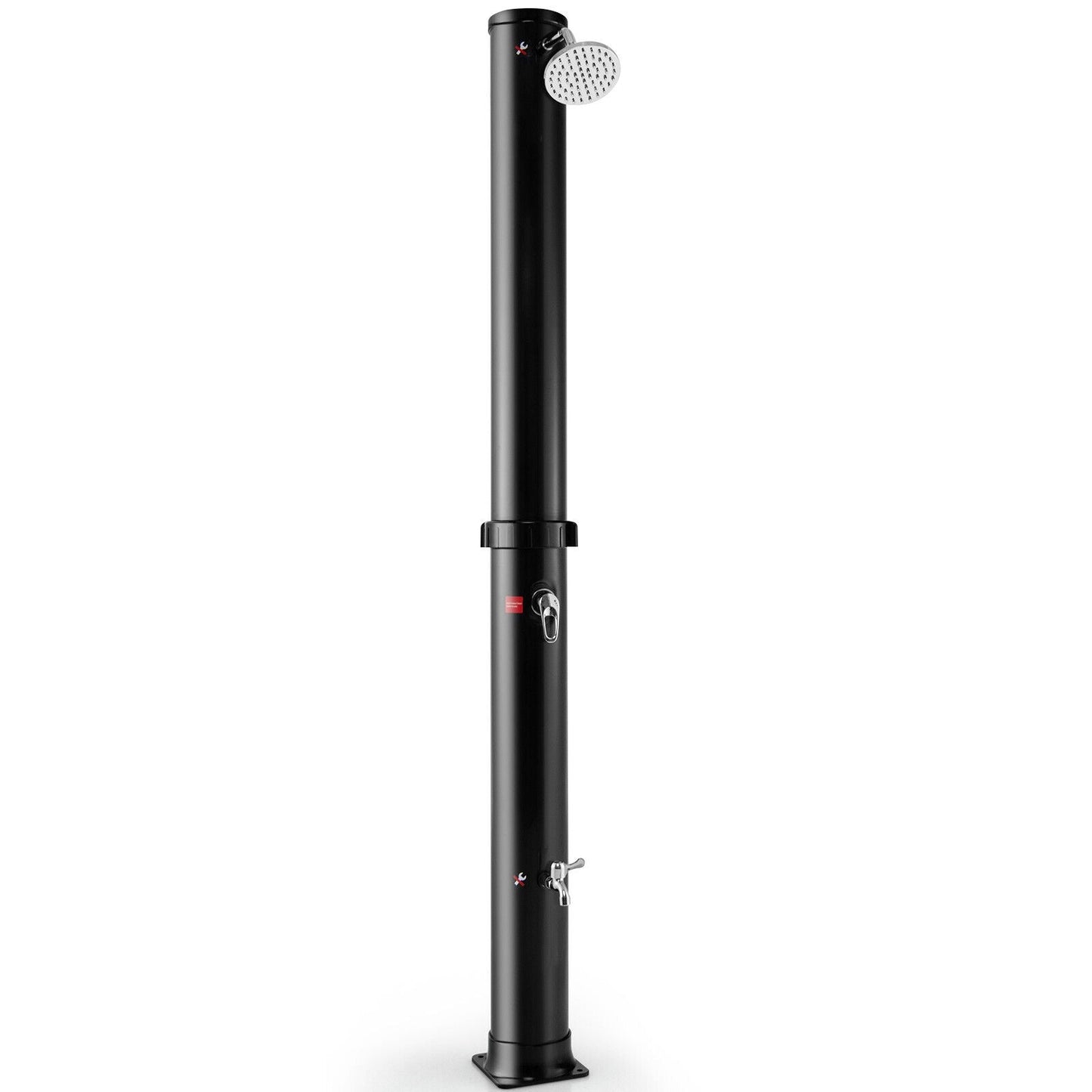 7.2-Foot Solar-Heated Outdoor Shower with 360° Rotating Shower Head & Foot Tap