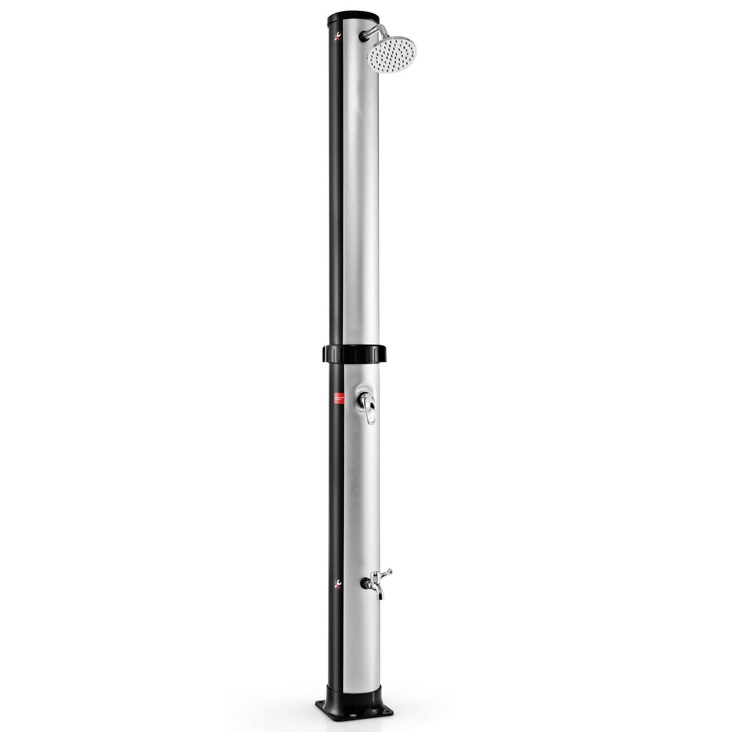 7.2-Foot Solar-Heated Outdoor Shower with 360° Rotating Shower Head & Foot Tap
