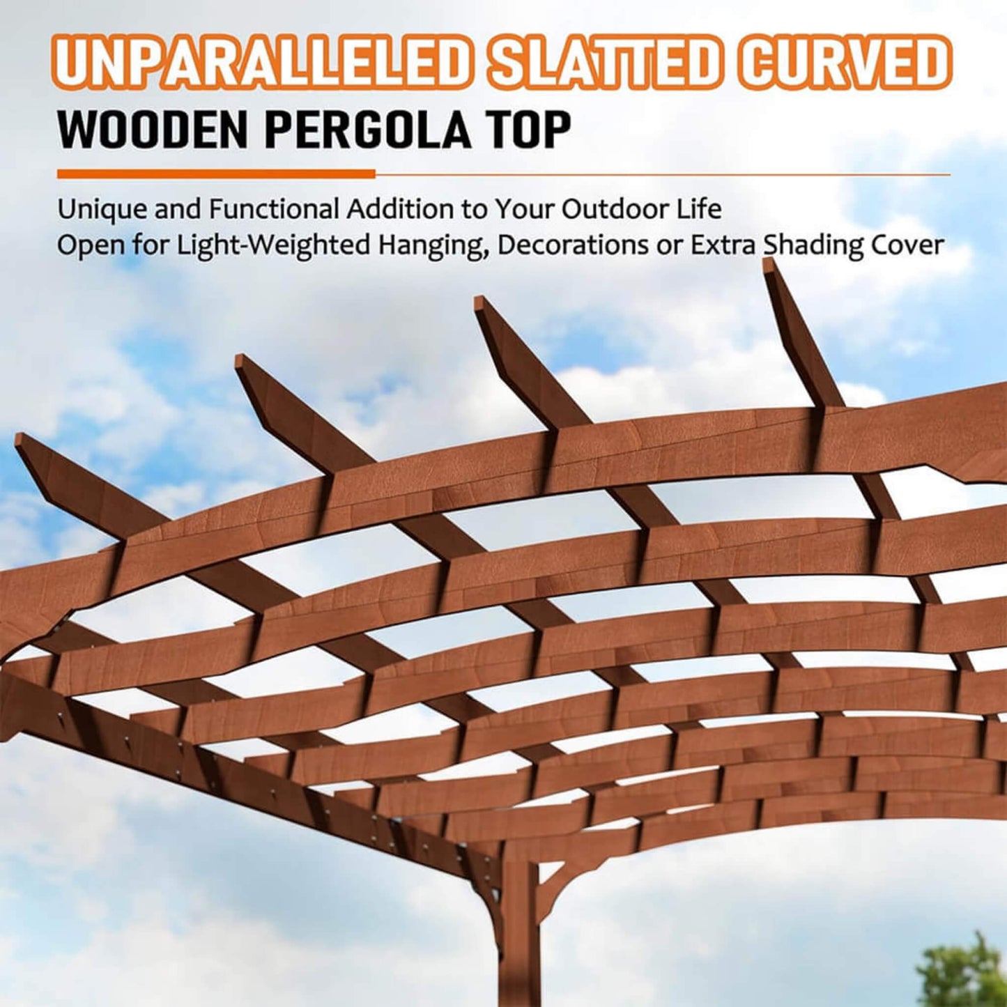 12ft X 14ft Alora Luxury Outdoor All-Season Backyard Cedar Wood Gazebo Pergola (SAK68194)