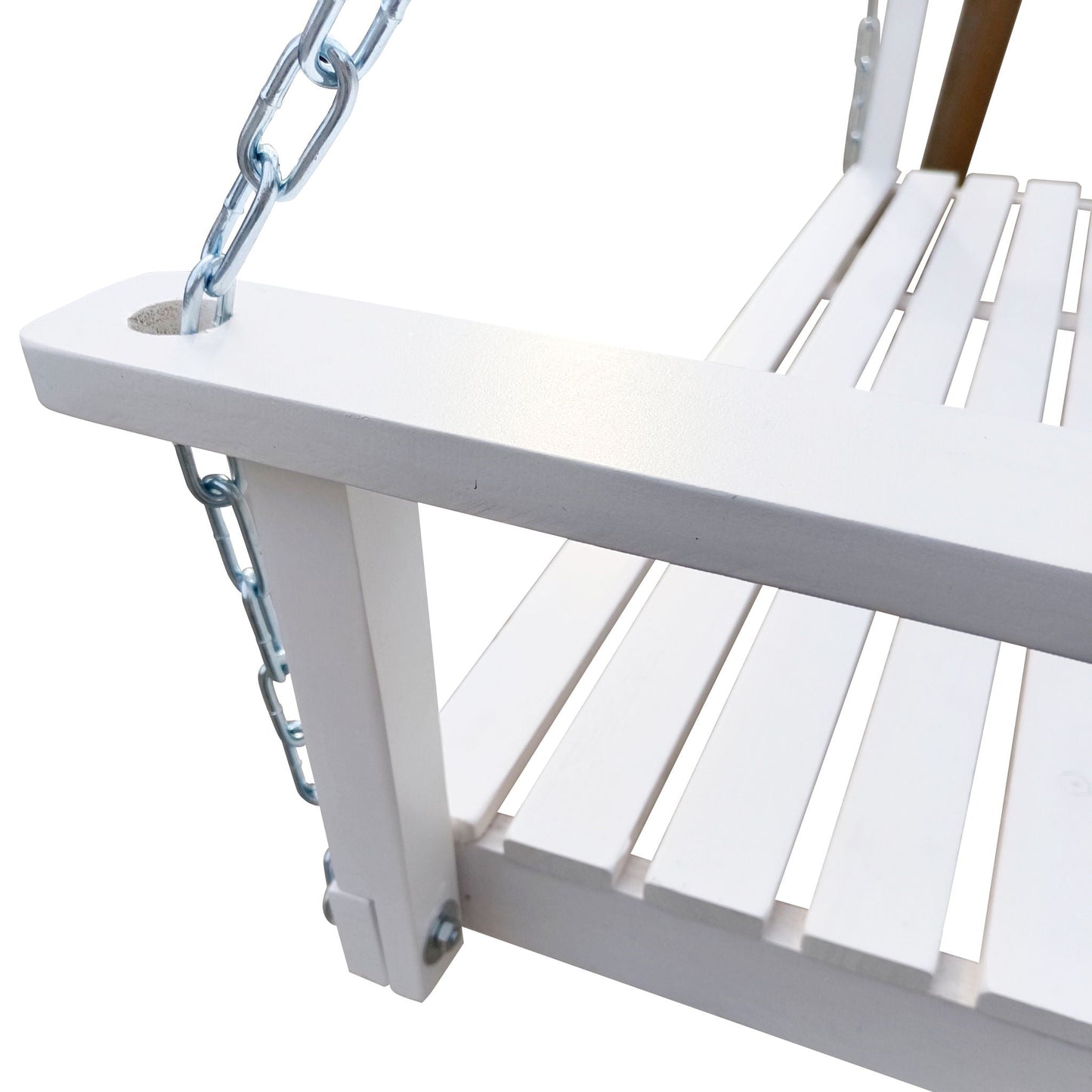 Unique Piece Furniture Outdoor Front Porch Swing with Armrests and Hanging Chains