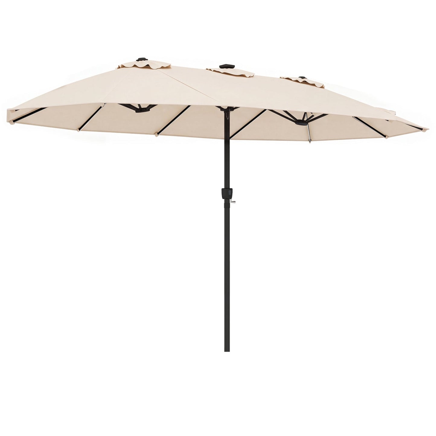 Double-Sided Solar LED Patio Umbrella 15.5 x 9.5 ft