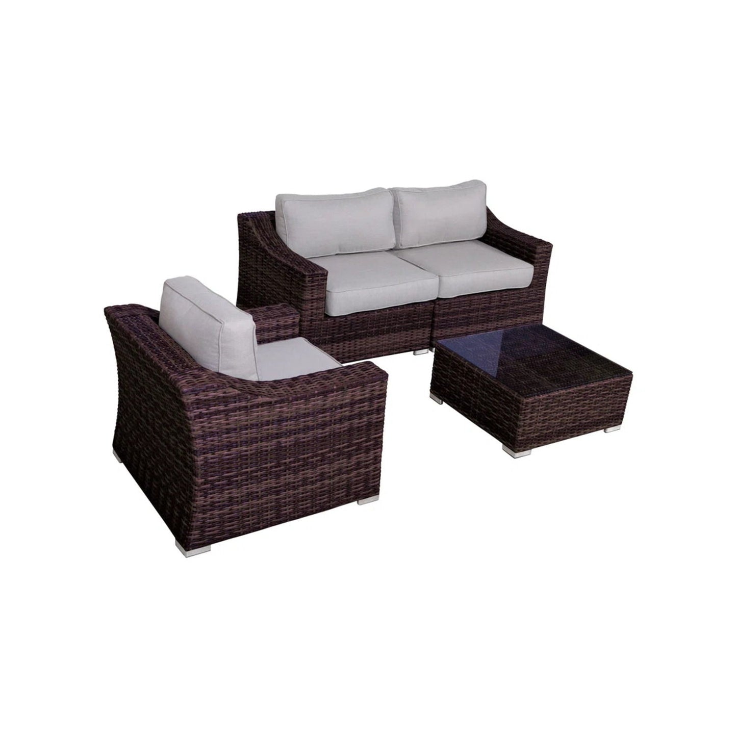 All-Weather Outdoor Wicker Patio Conversation Set with Cushions