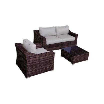 All-Weather Outdoor Wicker Patio Conversation Set with Cushions