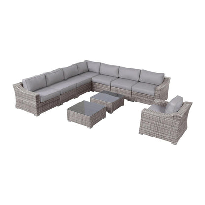 All-Weather Outdoor Wicker Patio Conversation Set with Cushions