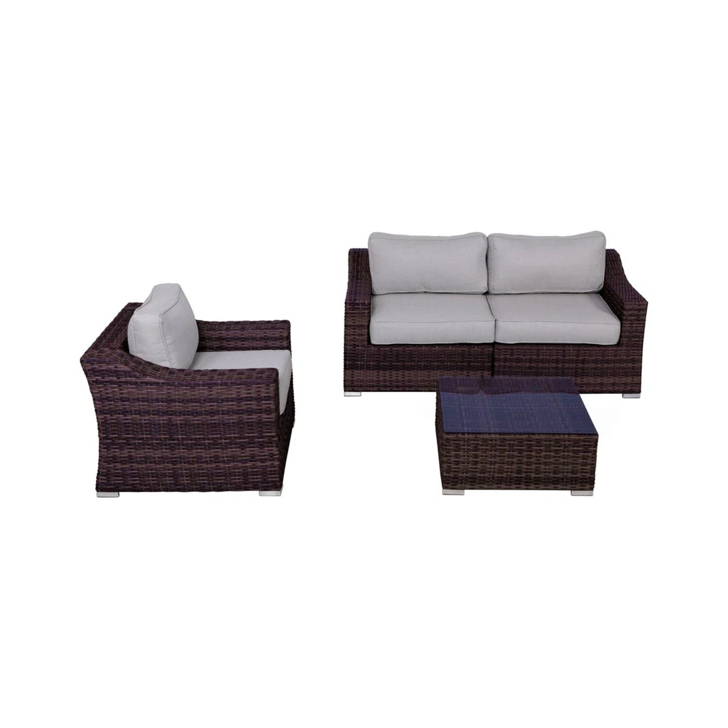 All-Weather Outdoor Wicker Patio Conversation Set with Cushions