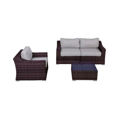 All-Weather Outdoor Wicker Patio Conversation Set with Cushions