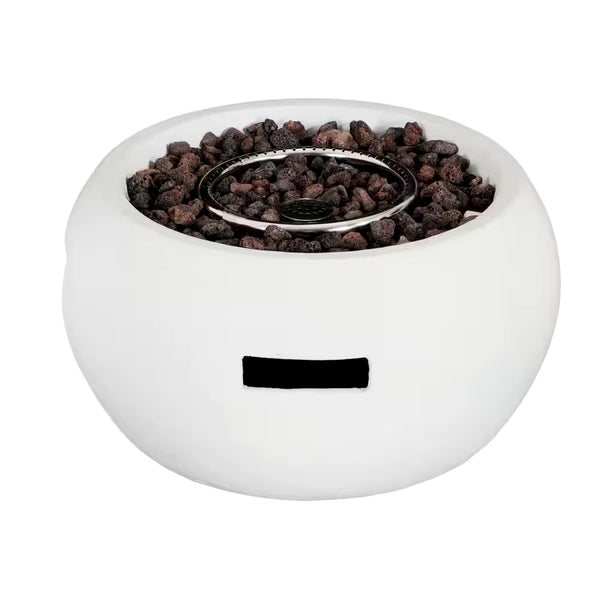 Bodhi 22 In. 40000 BTU Patio Mgo Lightweight Concrete Propane round Outdoor Fire Pit White