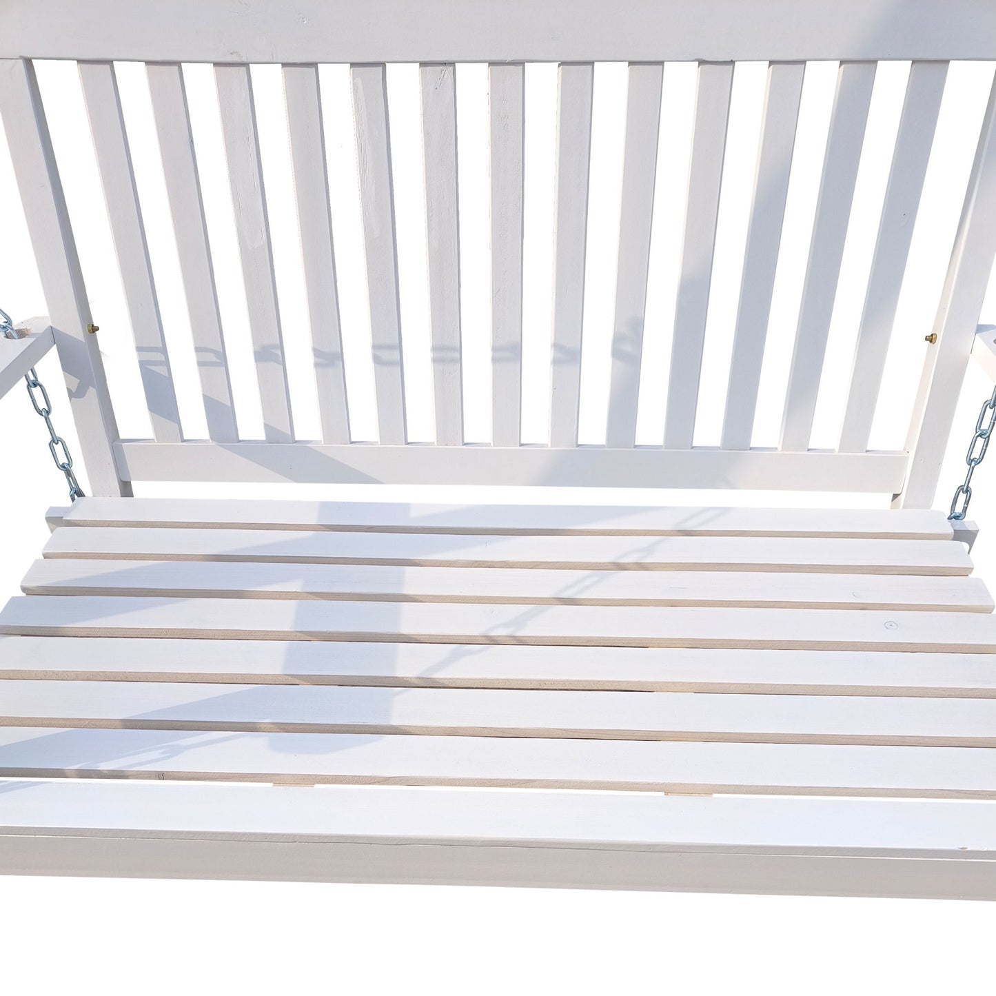 Unique Piece Furniture Outdoor Front Porch Swing with Armrests and Hanging Chains