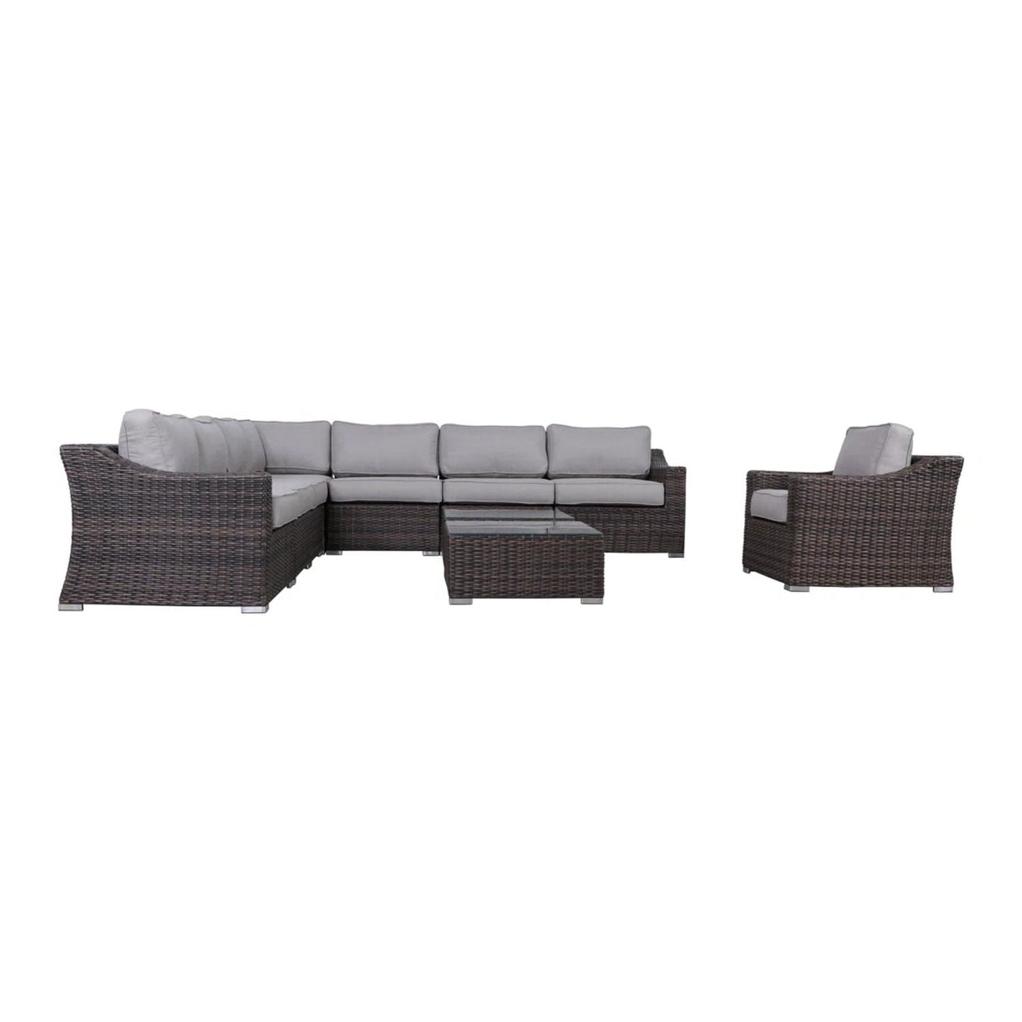 All-Weather Outdoor Wicker Patio Conversation Set with Cushions