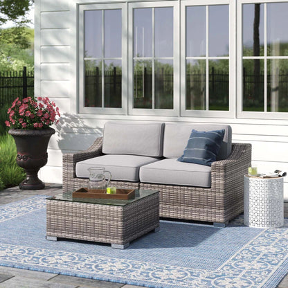 All-Weather Outdoor Wicker Patio Conversation Set with Cushions