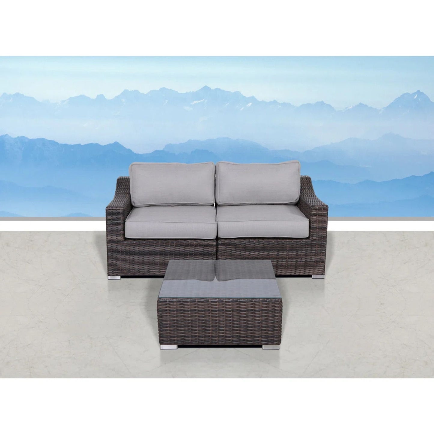 All-Weather Outdoor Wicker Patio Conversation Set with Cushions
