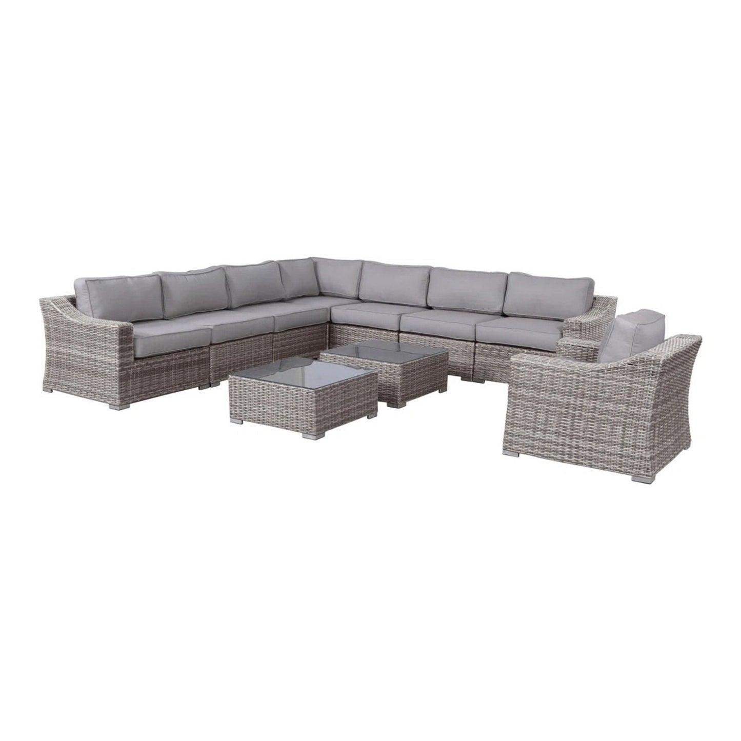 All-Weather Outdoor Wicker Patio Conversation Set with Cushions