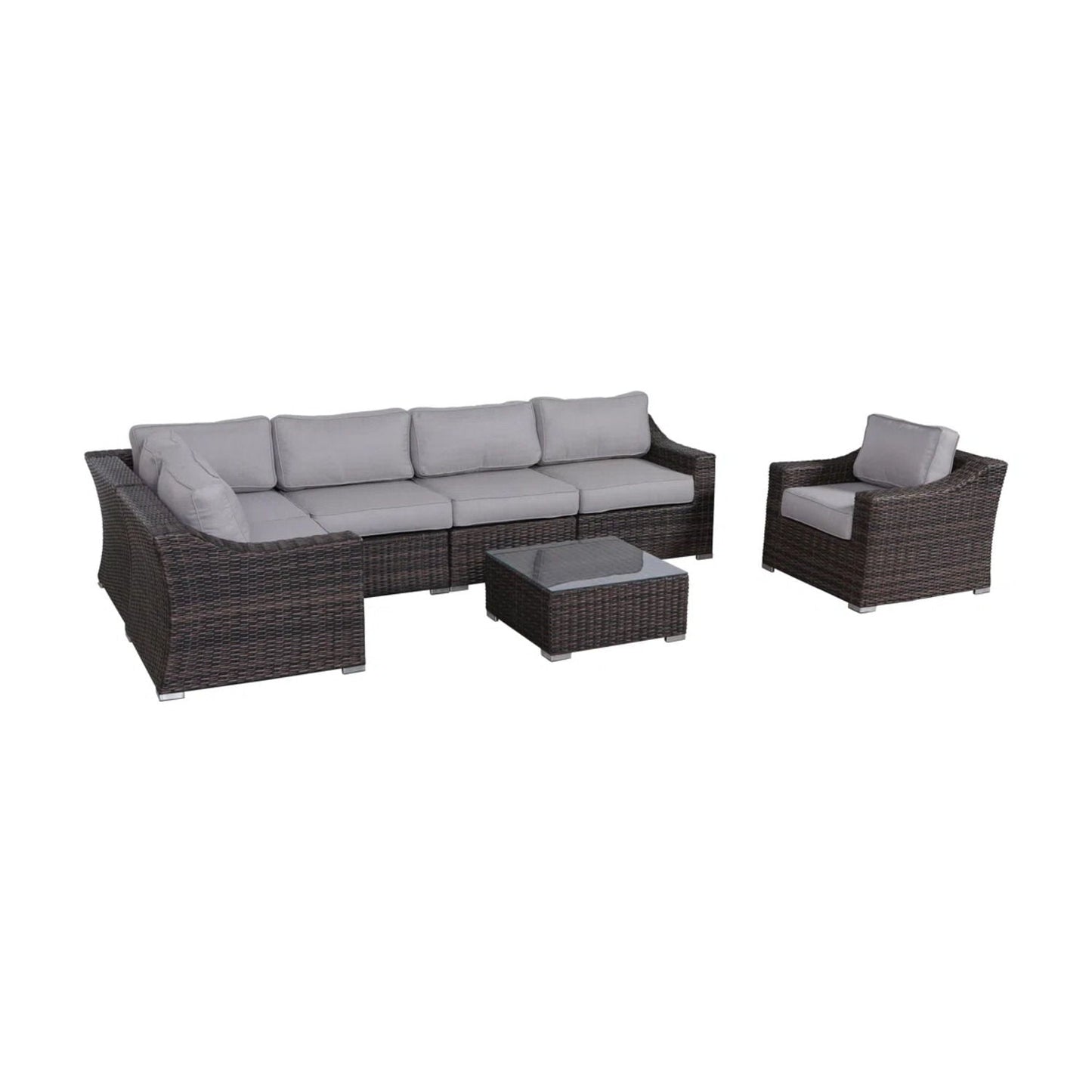 All-Weather Outdoor Wicker Patio Conversation Set with Cushions