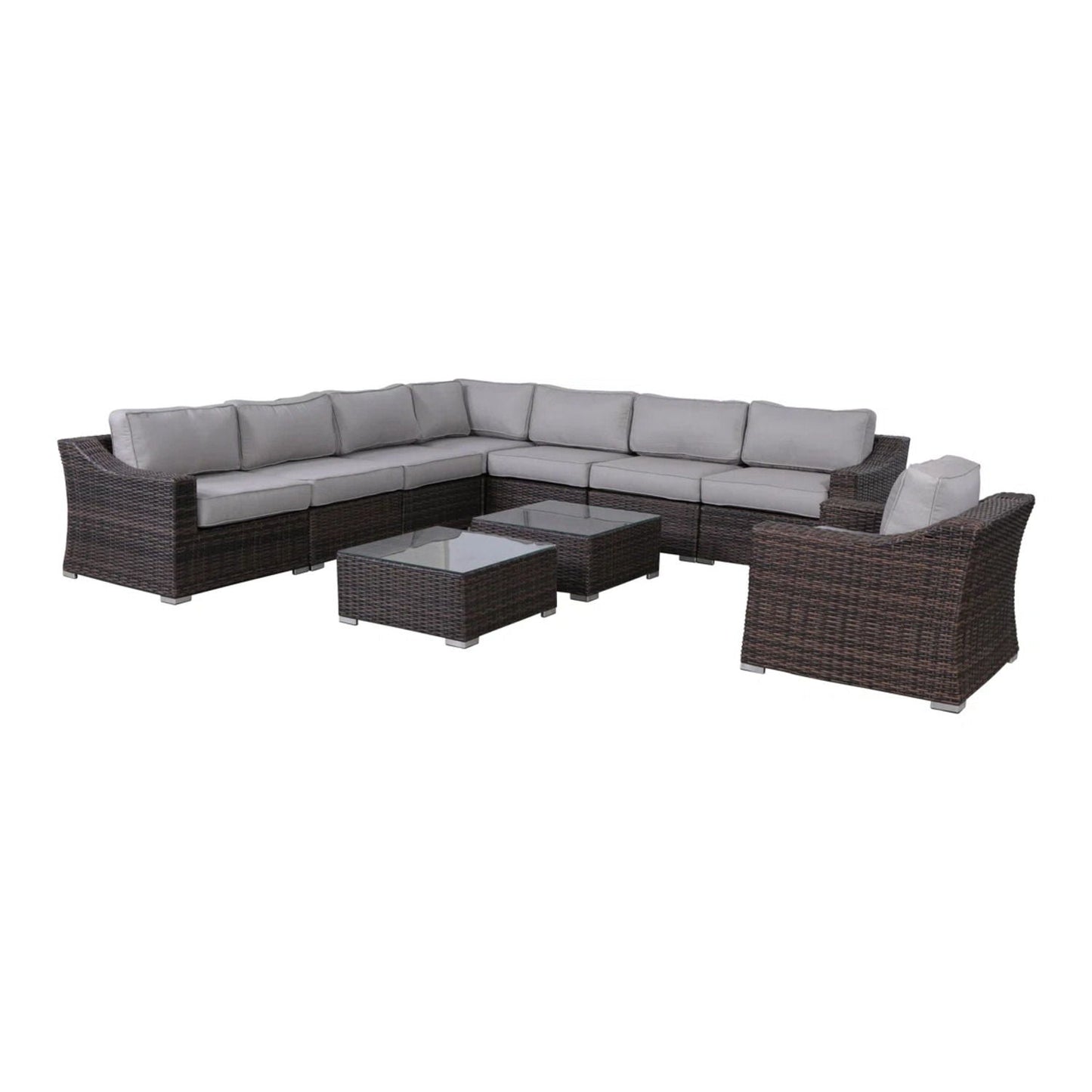 All-Weather Outdoor Wicker Patio Conversation Set with Cushions