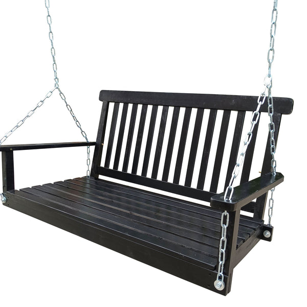 Unique Piece Furniture Outdoor Front Porch Swing with Armrests and Hanging Chains