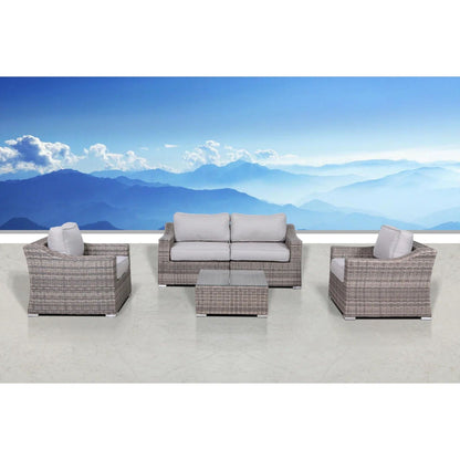 All-Weather Outdoor Wicker Patio Conversation Set with Cushions