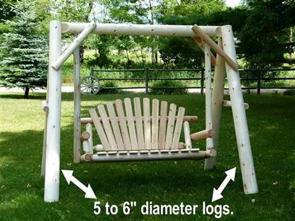 Heavy-Duty Cedar Wooden Porch Swing with Integrated Stand and Canopy