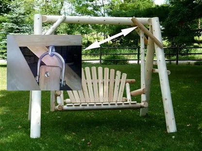 Heavy-Duty Cedar Wooden Porch Swing with Integrated Stand and Canopy