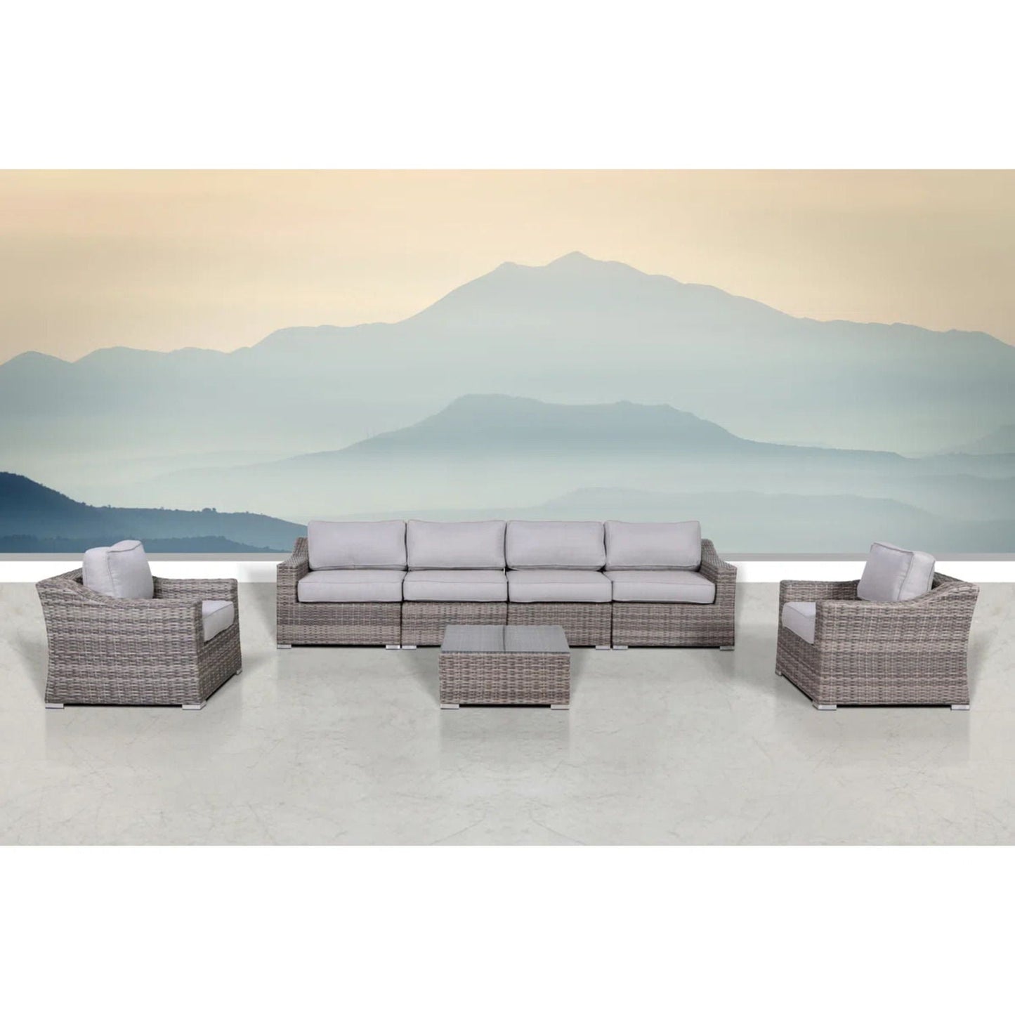All-Weather Outdoor Wicker Patio Conversation Set with Cushions