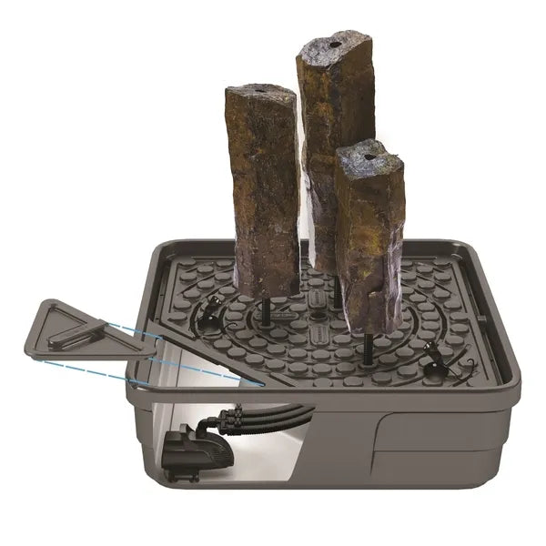 Natural Mongolian Basalt Columns Set of 3 Fountain Kit
