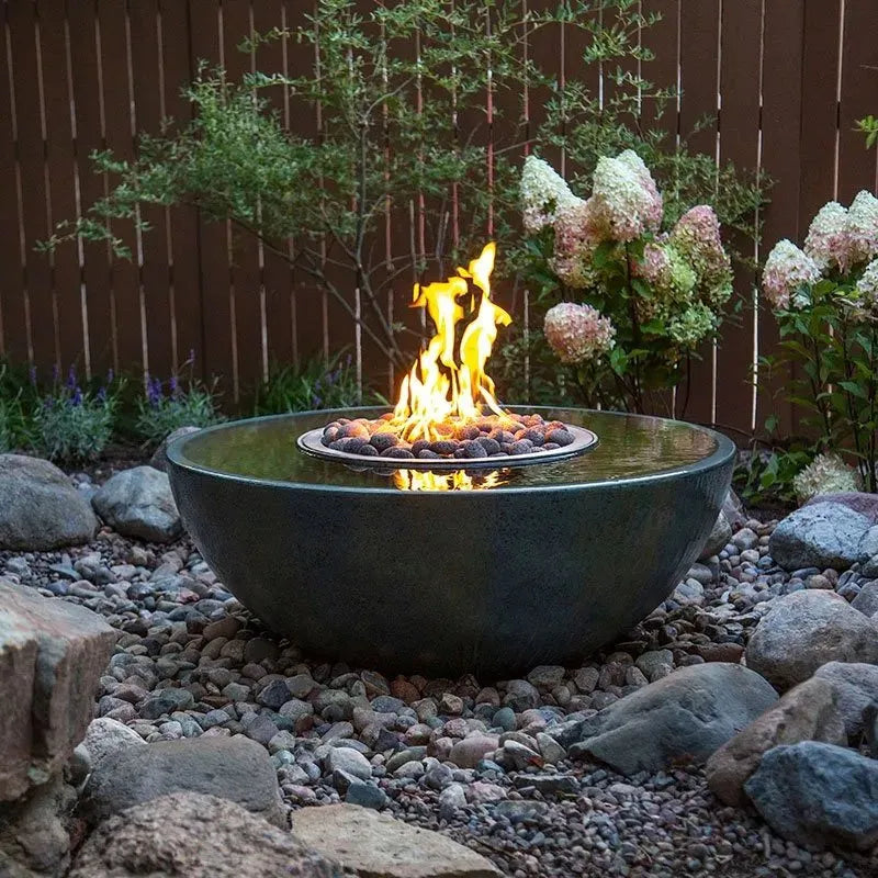 Fire and Water Spillway Basin – 40″ Dia (102 cm) - comes complete with the full auto-ignite fire control assembly. The water pump and sub-surface reservoir/basin are included.