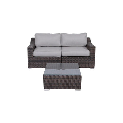 All-Weather Outdoor Wicker Patio Conversation Set with Cushions