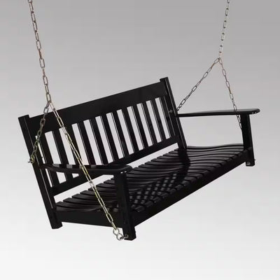 Thames Black Wood Porch Swing