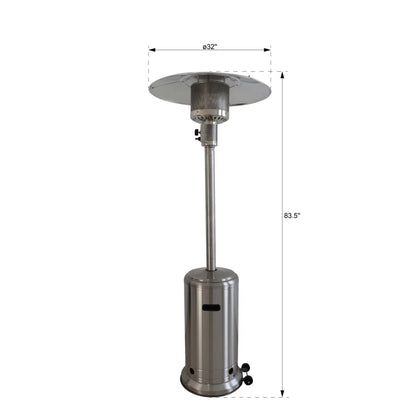 46,000 BTU Standing Liquid Propane Patio Heater - Steel Gray