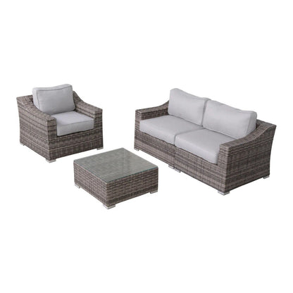 All-Weather Outdoor Wicker Patio Conversation Set with Cushions