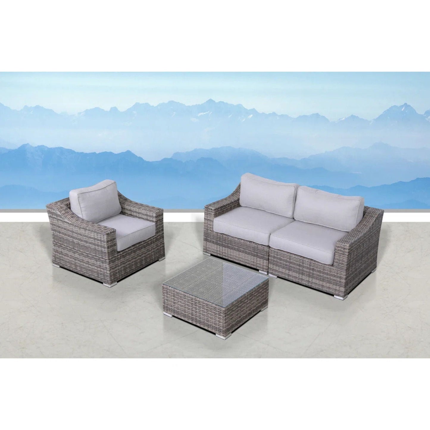 All-Weather Outdoor Wicker Patio Conversation Set with Cushions