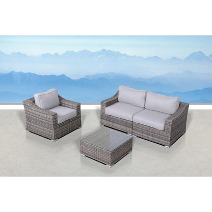 All-Weather Outdoor Wicker Patio Conversation Set with Cushions