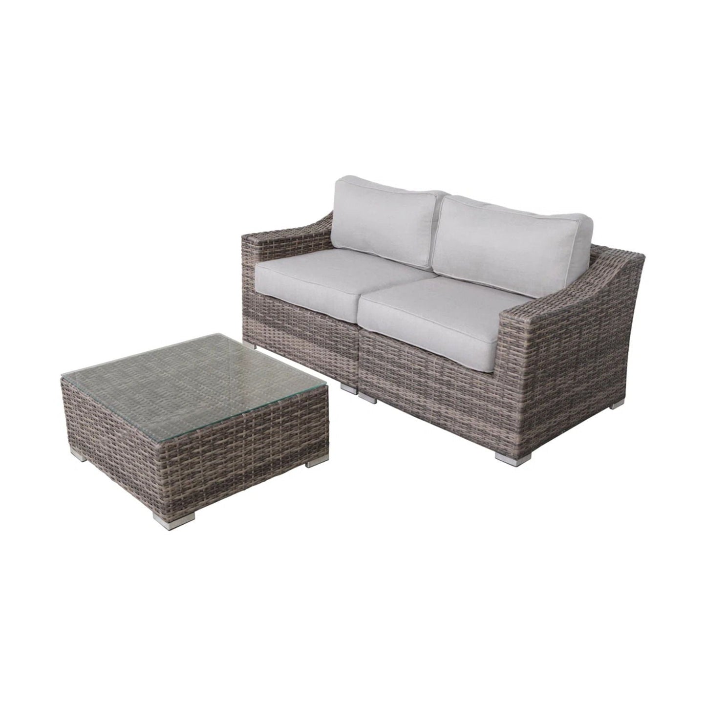 All-Weather Outdoor Wicker Patio Conversation Set with Cushions
