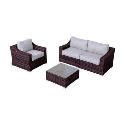 All-Weather Outdoor Wicker Patio Conversation Set with Cushions