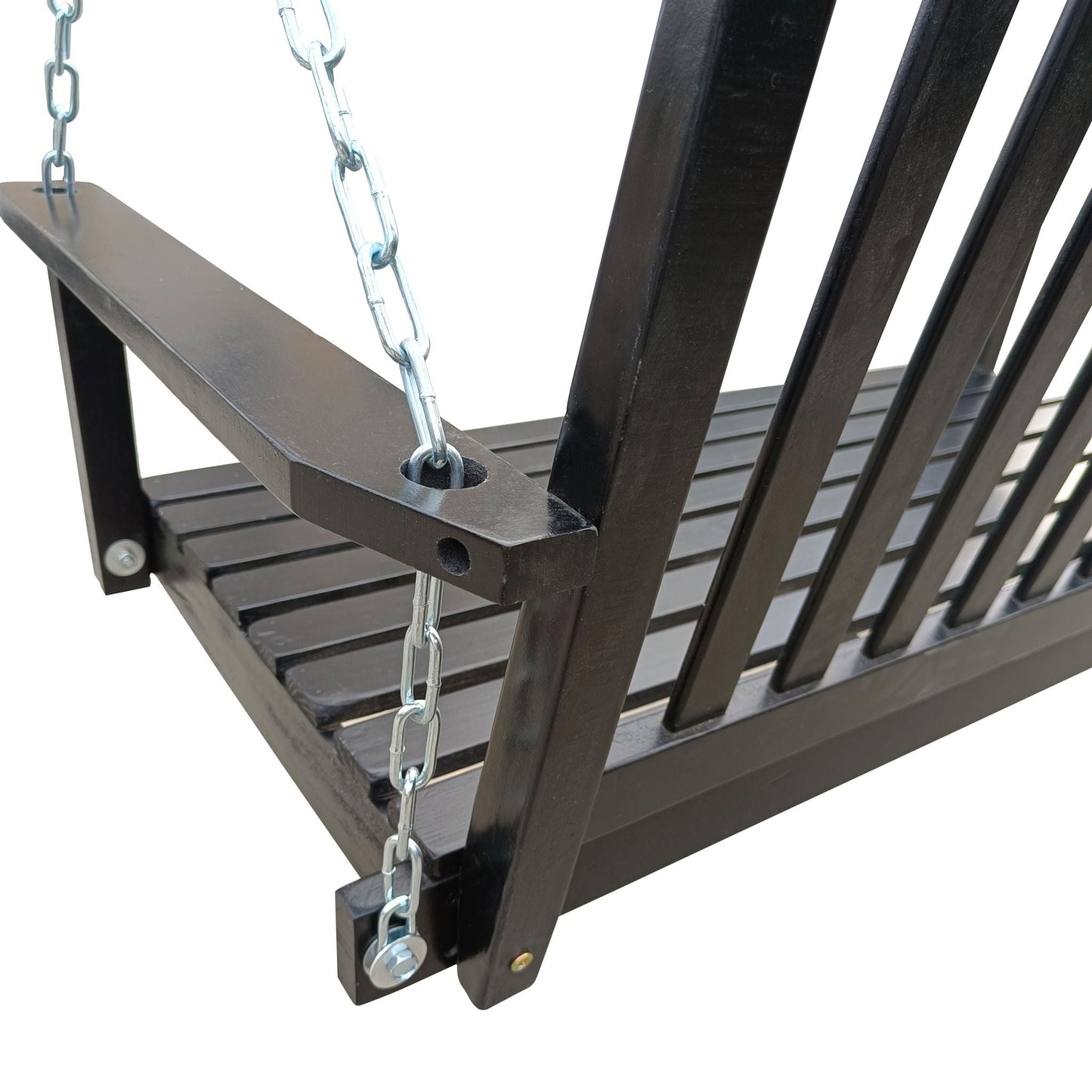 Unique Piece Furniture Outdoor Front Porch Swing with Armrests and Hanging Chains