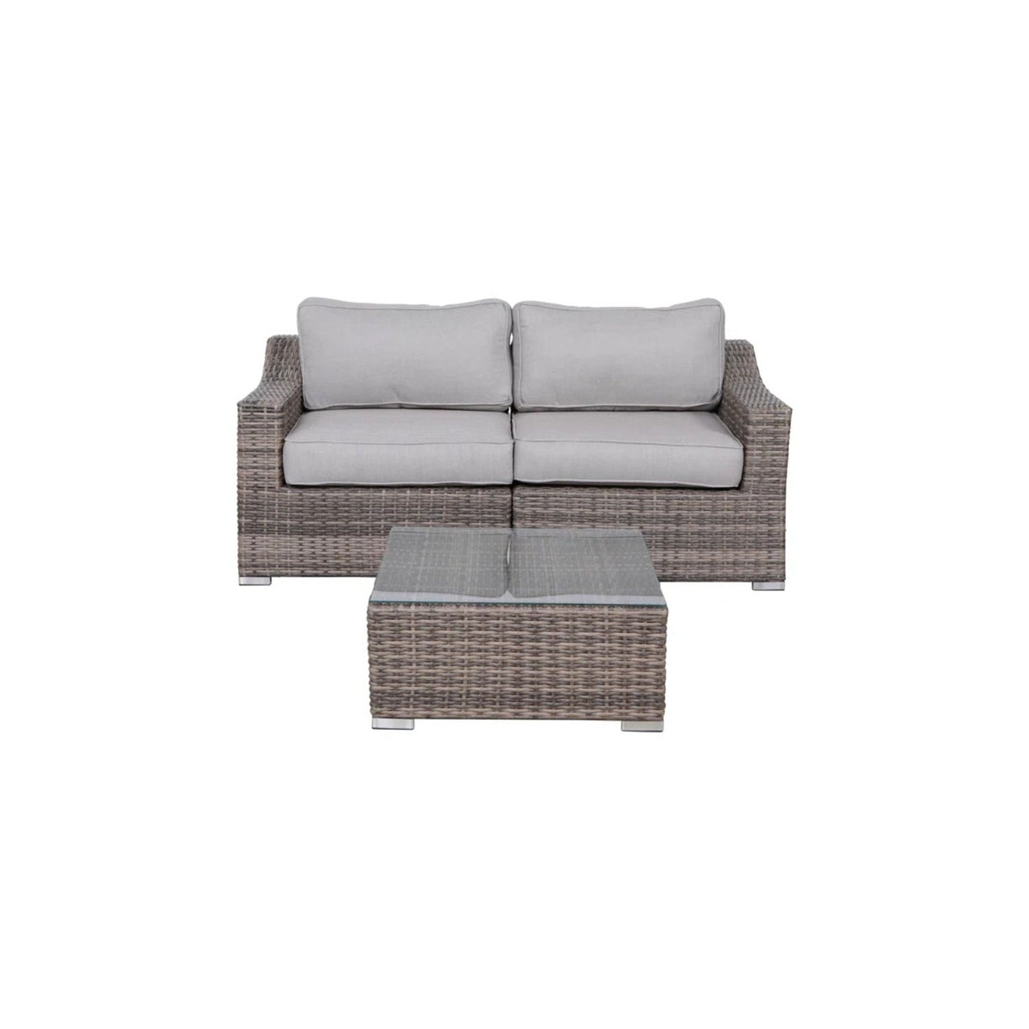 All-Weather Outdoor Wicker Patio Conversation Set with Cushions