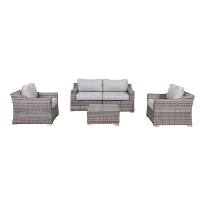 All-Weather Outdoor Wicker Patio Conversation Set with Cushions