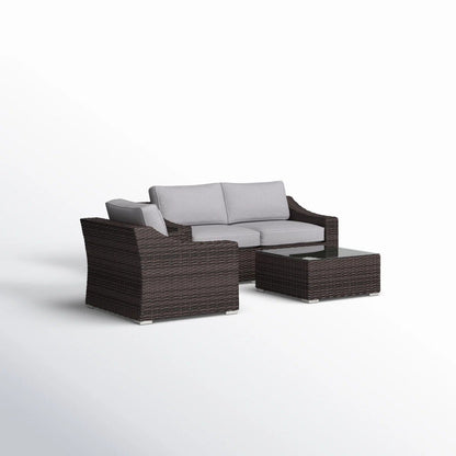 All-Weather Outdoor Wicker Patio Conversation Set with Cushions