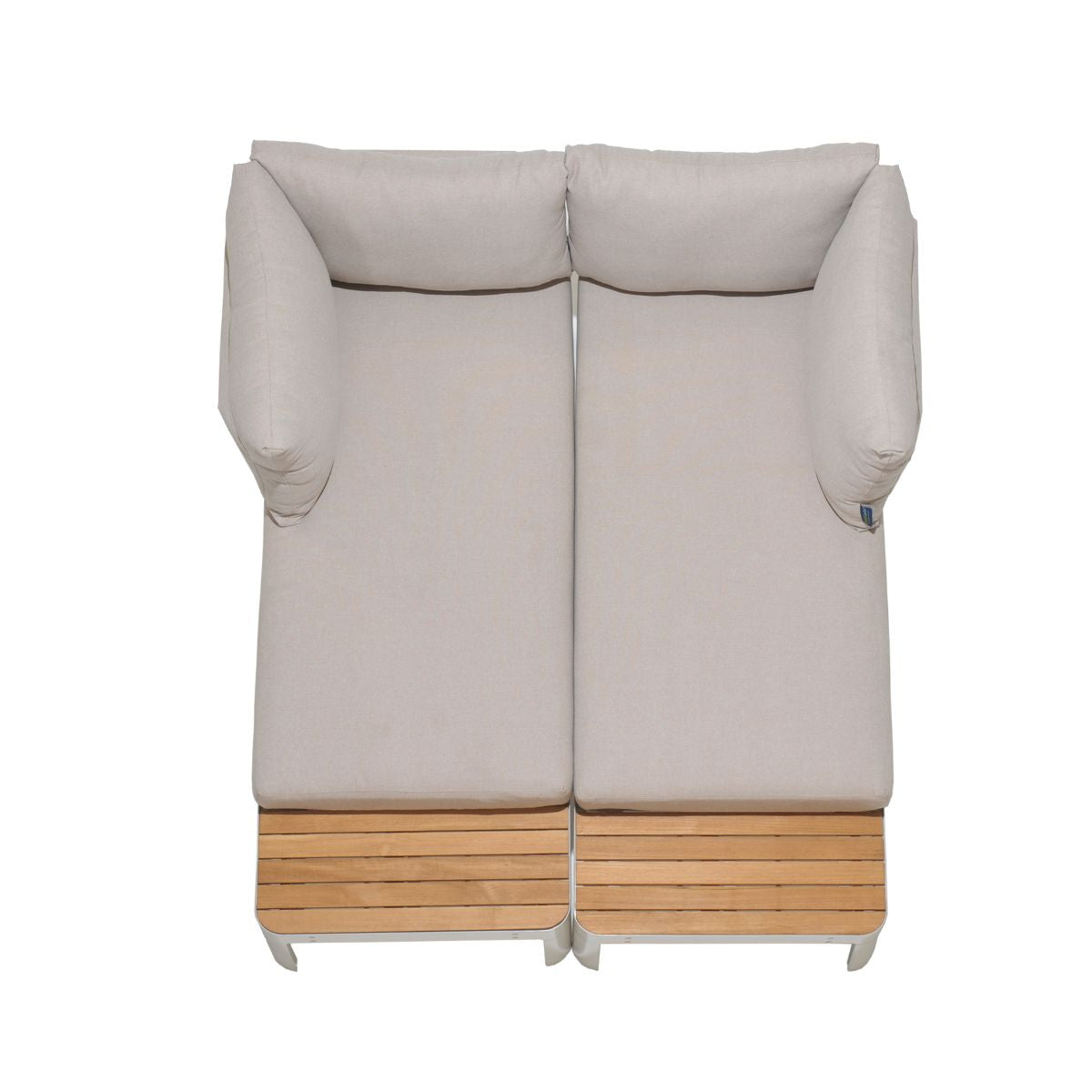 LifestyleGarden US Portals Teak and Aluminum Modular Sofa 3-Piece Set